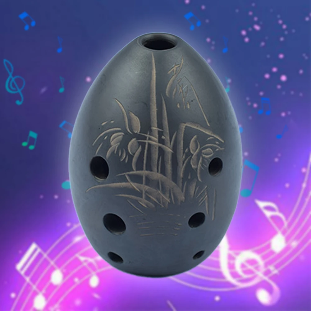 Musical Instrument Xun - Traditioneel 8-gaats Ocarina-muziekinstrument Prachtig handgemaakt Black