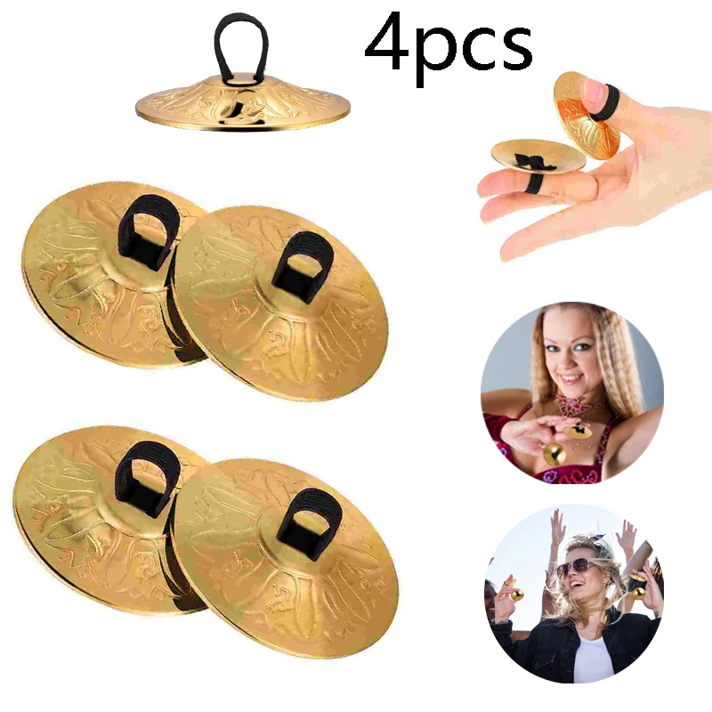 Musical Instrument Zills - 4 Stuks/8 Stuks Koperen Mini Vinger