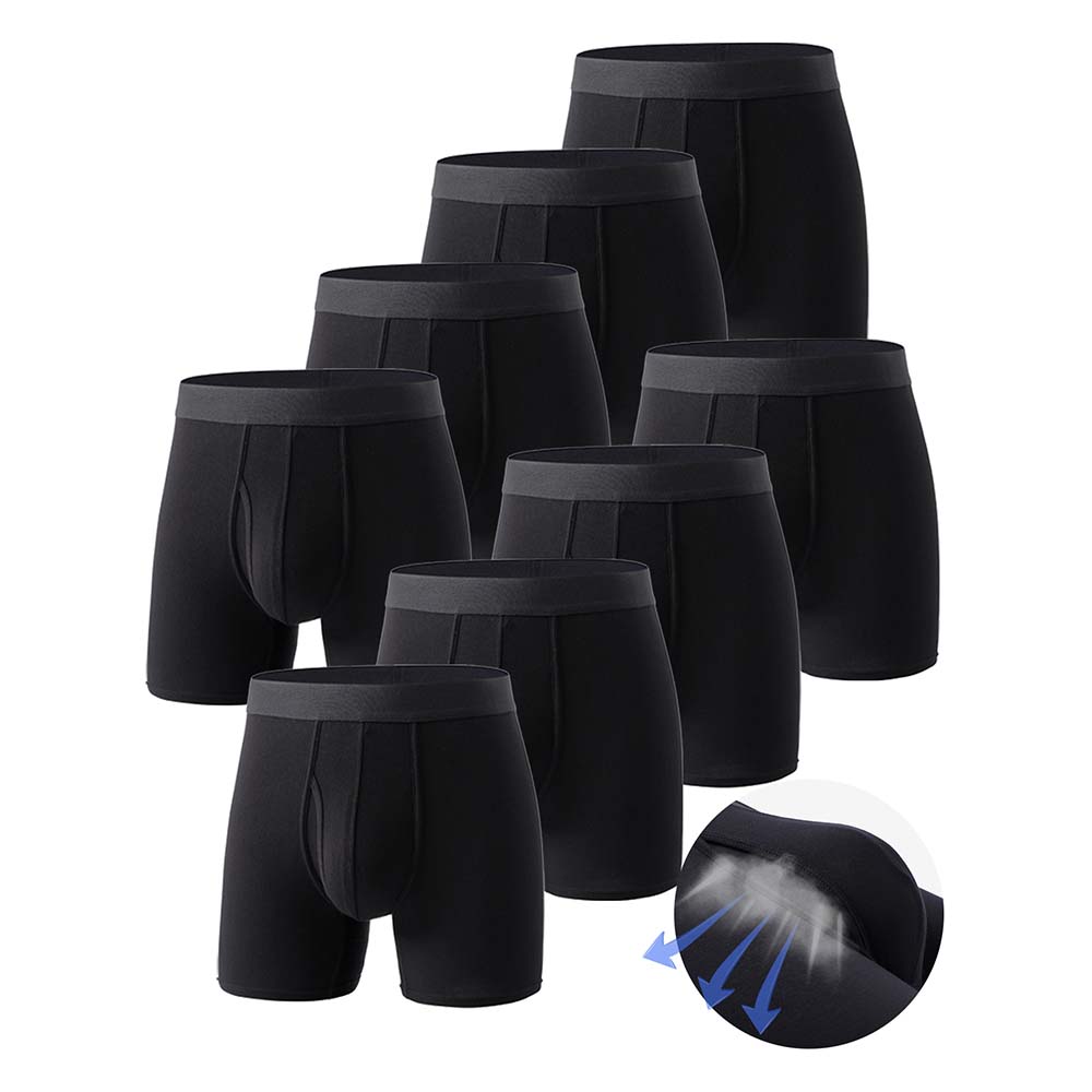 Didgeridoo Bamboo - 8 stuks boxershorts heren zwart lange