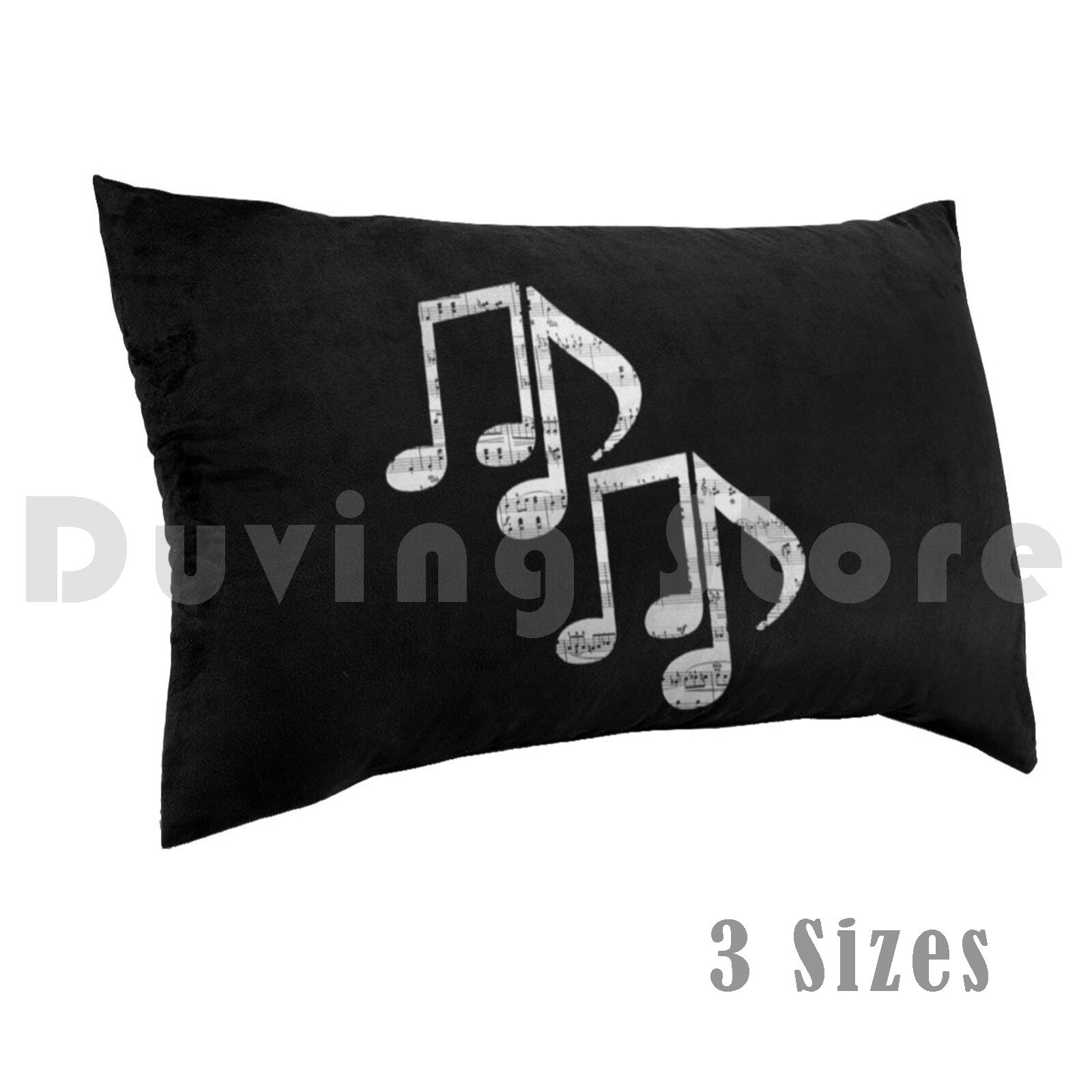 Song With Musical Instrument - Muzieknoten Kussensloop Gedrukt 50x75 Muzieknoot Muzikale